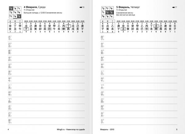 Фэн Шуй ежедневник от Mingli на 2015 год разворот
